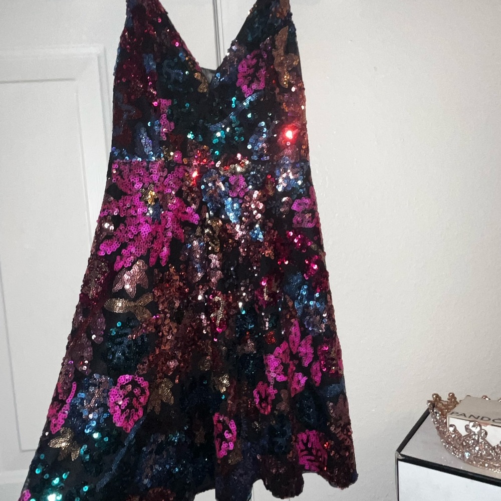 Sparkling Multicolor Sequin Mini Dress